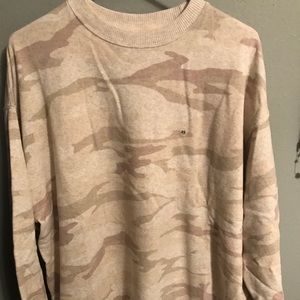 American Eagle oversized camo crew neck